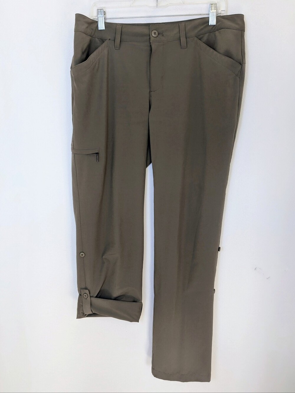 Eddie Bauer Women's Sz 12 Brown Roll Up Hiking Pants  Lightweight outdoor euc